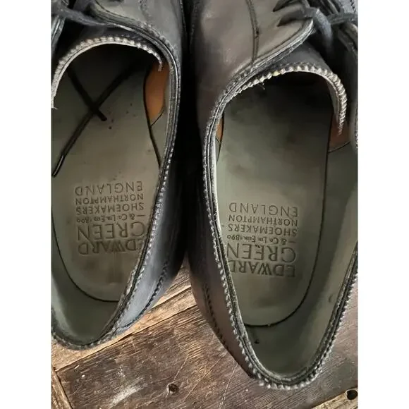 Edward Green Oxford Casual Dress Shoe Dark Gray Size 8.5 E JP